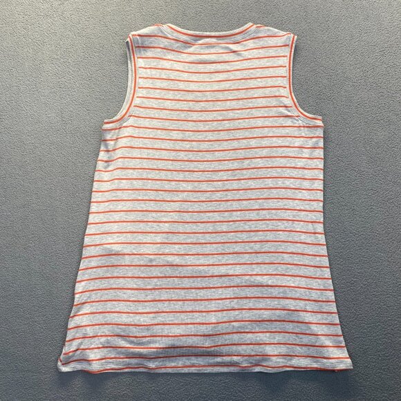 CAbi Womens Heather Gray Orange Stripe Ruffle Tank Top- 5331-Size XS,Lighweight - Picture 9 of 9